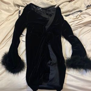Fashionova black velvet dress